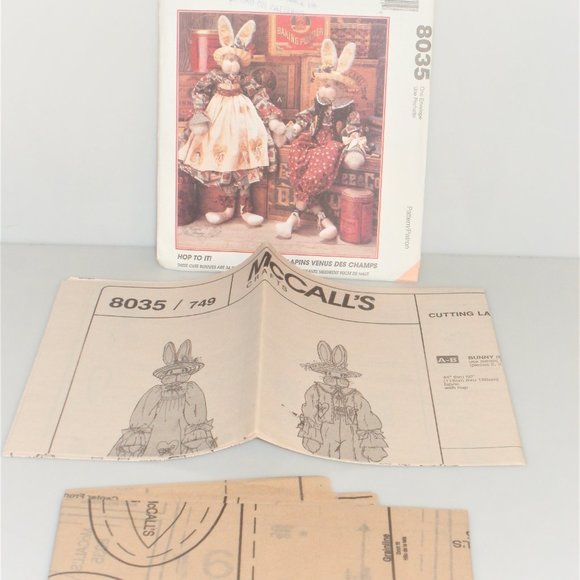 1999 McCall's Crafts HOP TO IT BUNNIES Pattern #8035 Sewing Pattern - Picture 1 of 3